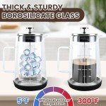 TheJze Glass French Press Coffee machine, 22 oz /650 ml glass French press, 304 stainless steel filter, easy to clean, durable and stylish design, coffee lovers' choice