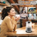 TheJze Glass French Press Coffee machine, 22 oz /650 ml glass French press, 304 stainless steel filter, easy to clean, durable and stylish design, coffee lovers' choice