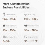 HiBREW H10B Programmable Espresso Machine, Brushed Stainless Steel, Adjustable Temperature and Cup Volume, Steam Wand for Milk Frother