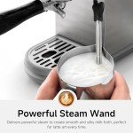 HiBREW H10B Programmable Espresso Machine, Brushed Stainless Steel, Adjustable Temperature and Cup Volume, Steam Wand for Milk Frother