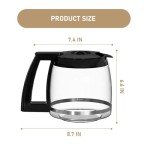 14-Cups Coffee Carafe Replacement Pot Compatible with Cuisinart Coffee Machine DCC-2200RC, DCC-2200, DCC-3200, DCC-3200P1, DCC-3200FR, DCC-3200CPAMZ, DCC-2600, DCC-2800,DCC-1800FR, CBC-7400 CBC-7000PC