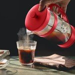 Utopia Kitchen 51 Ounce 1.5 Liter French Press Coffee Maker, Tea Maker, Travel Coffee Presses, Heat Resistant Thickened Borosilicate Coffee Pot for Camping Travel Gifts, Red Pack of 1