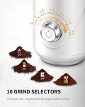 SHARDOR Adjustable Coffee Grinder Electric, Herb Grinder, Spice Grinder, Coffee Bean Grinder, Espresso Grinder with Removable Stainless Steel Wet and Dry Bowl, White, Upgraded 2.0