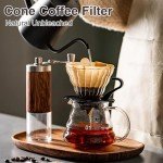 200 Count Coffee Filter #2, 2 Coffee Filters Cone Unbleached Disposable Coffee Filters 2 Cone Paper Fits for Drip and Compatible with Pour Over Coffee Maker(2-6 Cup)