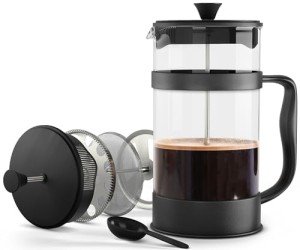 Utopia Kitchen 12 Ounce 0.35 Liter French Press Coffee Maker, Tea Maker, Travel Coffee Presses, Heat Resistant Thickened Borosilicate Coffee Pot for Camping Travel Gifts, Black Pack of 1