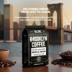 BROOKLYN COFFEE Whole Bean, Italian Dark Roast (5lb) Extra Strong, Delicious Taste, Heavenly Aroma - Fresh Bulk Coffee Beans Roasted Weekly in NYC