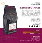 Grano Milano Coffee Beans 2.2lb Espresso Roast 80% Robusta, Medium Roast Intensity 4/5 Strong Coffee, Made in Italy