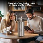 Stainless Steel 128 oz Nitro Cold Brew Coffee Maker - Portable Mini Keg System - with Stout Creamer Faucet Large Home Keg - Collapsible Funnel & Drip Mat