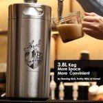 Stainless Steel 128 oz Nitro Cold Brew Coffee Maker - Portable Mini Keg System - with Stout Creamer Faucet Large Home Keg - Collapsible Funnel & Drip Mat