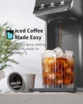 KIDISLE Hot & Iced Coffee Maker for K-Cups & Ground Coffee, Single-Serve Brewer with Bold Setting, Reusable Filter, Travel Mug Friendly, Compact & Quick Brew, Grey