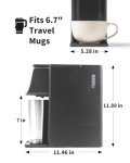 KIDISLE Hot & Iced Coffee Maker for K-Cups & Ground Coffee, Single-Serve Brewer with Bold Setting, Reusable Filter, Travel Mug Friendly, Compact & Quick Brew, Grey