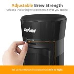 Sunvivi 20 Oz Iced Coffee Maker for Ground Coffee, Cold Brew Tea Maker with Reusable Coffee Filter and Insulated Pitcher, Single Serve Machine for Home, Strength Control for Flavor, Black