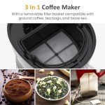 Sunvivi 20 Oz Iced Coffee Maker for Ground Coffee, Cold Brew Tea Maker with Reusable Coffee Filter and Insulated Pitcher, Single Serve Machine for Home, Strength Control for Flavor, Black