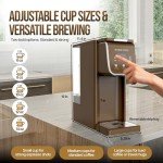 NOBLE VISTA Hot And Iced Coffee Maker, Milk Frother, K Cup, Ground Coffee, Tea, 6-14 OZ Brew, 52 OZ Water Tank, Brown