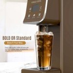 NOBLE VISTA Hot And Iced Coffee Maker, Milk Frother, K Cup, Ground Coffee, Tea, 6-14 OZ Brew, 52 OZ Water Tank, Brown