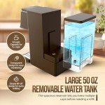 NOBLE VISTA Hot And Iced Coffee Maker, Milk Frother, K Cup, Ground Coffee, Tea, 6-14 OZ Brew, 52 OZ Water Tank, Brown