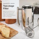 Frieling Double-Walled Stainless-Steel French Press Coffee Maker, Polished, 36 Ounces