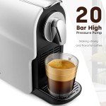 beanglass Espresso Pod Machine for Home, Compact Capsule Coffee Maker for NS Original Pods, 20 Bar High Pressure Pump, 22oz Removable Water Tank, Adjustable Cup Tray (White)