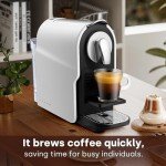 beanglass Espresso Pod Machine for Home, Compact Capsule Coffee Maker for NS Original Pods, 20 Bar High Pressure Pump, 22oz Removable Water Tank, Adjustable Cup Tray (White)