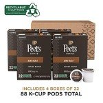 Peet's Coffee, Dark Roast Keurig K-Cup Pods - House Blend 88 Count (4 Boxes of 22 K-Cup Pods)
