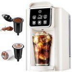 KIDISLE Hot & Iced Coffee Maker with Bold Setting, Single Serve Coffee Maker for K Cup and Grounds, 6-14 oz Brew Sizes, 50 oz Removable Water Tank, One Cup Coffee Machine with Reusable Filter, White