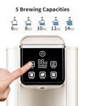 KIDISLE Hot & Iced Coffee Maker with Bold Setting, Single Serve Coffee Maker for K Cup and Grounds, 6-14 oz Brew Sizes, 50 oz Removable Water Tank, One Cup Coffee Machine with Reusable Filter, White