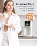 KIDISLE Hot & Iced Coffee Maker with Bold Setting, Single Serve Coffee Maker for K Cup and Grounds, 6-14 oz Brew Sizes, 50 oz Removable Water Tank, One Cup Coffee Machine with Reusable Filter, White