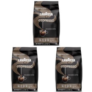 Lavazza Espresso Whole Bean Coffee 100% Arabica, Medium Roast, Pack of 3 (2.2 Pound Bag each Packaging May Vary) Premium Quality, Non GMO, 100% Arabica, Rich bodied