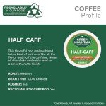 Green Mountain Coffee Roasters Half Caff, Single-Serve Keurig K-Cup Pods, Medium Roast Coffee Pods, 32 Count