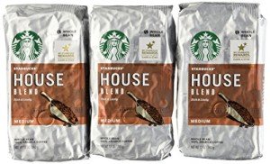Starbucks House Blend Coffee, Whole Bean, 12-Ounce Bags (Pack of 3)