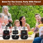 Cold Brew Coffee Maker, 1 Gallon Iced Coffee Maker With Stainless Steel Filter, Heavy Duty Glass Cold Brew Pitcher With Stainless Steel Spigot, Mason Jar Cold Brew Coffee Maker Fast Iced Tea Maker
