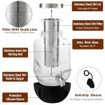 Cold Brew Coffee Maker, 1 Gallon Iced Coffee Maker With Stainless Steel Filter, Heavy Duty Glass Cold Brew Pitcher With Stainless Steel Spigot, Mason Jar Cold Brew Coffee Maker Fast Iced Tea Maker