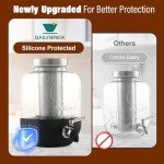 Cold Brew Coffee Maker, 1 Gallon Iced Coffee Maker With Stainless Steel Filter, Heavy Duty Glass Cold Brew Pitcher With Stainless Steel Spigot, Mason Jar Cold Brew Coffee Maker Fast Iced Tea Maker