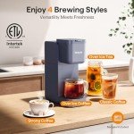 Tastyle Single Serve Coffee Maker for K Cup, Ground and Tea, Hot and Iced Coffee Machines with Bold Setting, 6 to 16 Oz Brew Sizes, Compact for Small Spaces, Gray (2.0 Version)