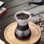 Unbreakable - Pour Over Coffee Maker with Double Stainless Filter 20 fl oz, Thickened Heat-Resistant Borosilicate Glass Pour Over Coffee Dripper, Stovetop Safe