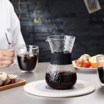 Unbreakable - Pour Over Coffee Maker with Double Stainless Filter 20 fl oz, Thickened Heat-Resistant Borosilicate Glass Pour Over Coffee Dripper, Stovetop Safe