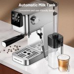 KEENSTAR Espresso Coffee Machine with Milk Tank, 20Bar Hot & Iced Coffee Machine with Rapid Cold Brew, Touch Screen Espresso Maker with Steam Wand for Coffee Lover