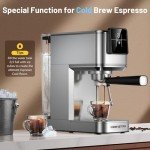 KEENSTAR Espresso Coffee Machine with Milk Tank, 20Bar Hot & Iced Coffee Machine with Rapid Cold Brew, Touch Screen Espresso Maker with Steam Wand for Coffee Lover