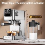 KEENSTAR Espresso Coffee Machine with Milk Tank, 20Bar Hot & Iced Coffee Machine with Rapid Cold Brew, Touch Screen Espresso Maker with Steam Wand for Coffee Lover