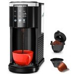 Electactic Single Serve Coffee Maker, 2 in 1 Coffee Machine for K-Cup & Ground Coffee, 6 to 14oz Brew Sizes, Self-cleaning Pod Coffee Makers with 40oz Removable Water Reservoir, LCD Screen, Black
