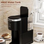 Electactic Single Serve Coffee Maker, 2 in 1 Coffee Machine for K-Cup & Ground Coffee, 6 to 14oz Brew Sizes, Self-cleaning Pod Coffee Makers with 40oz Removable Water Reservoir, LCD Screen, Black