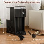 Electactic Single Serve Coffee Maker, 2 in 1 Coffee Machine for K-Cup & Ground Coffee, 6 to 14oz Brew Sizes, Self-cleaning Pod Coffee Makers with 40oz Removable Water Reservoir, LCD Screen, Black