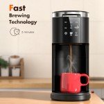 Electactic Single Serve Coffee Maker, 2 in 1 Coffee Machine for K-Cup & Ground Coffee, 6 to 14oz Brew Sizes, Self-cleaning Pod Coffee Makers with 40oz Removable Water Reservoir, LCD Screen, Black