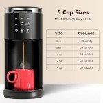 Electactic Single Serve Coffee Maker, 2 in 1 Coffee Machine for K-Cup & Ground Coffee, 6 to 14oz Brew Sizes, Self-cleaning Pod Coffee Makers with 40oz Removable Water Reservoir, LCD Screen, Black
