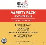 San Francisco Bay Compostable Coffee Pods - Original Variety Pack (80 Ct) K Cup Compatible including Keurig 2.0, French, Breakfast, Fog, Organic Rainforest