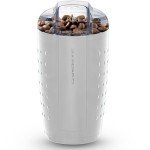 OVENTE Electric Coffee Grinder for Beans, Spices and More, 2.5Oz Compact Grinding Mill, Spice Grinder with Stainless Steel Blade, Pulse Button Operation and Transparent Easy to Open Lid, White CG225W