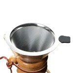 Oodle Coffee Pour Over Coffee Maker, Wood and Glass, 600ml with Stainless Steel Filter, 5 x 9 inches