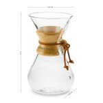 Oodle Coffee Pour Over Coffee Maker, Wood and Glass, 600ml with Stainless Steel Filter, 5 x 9 inches