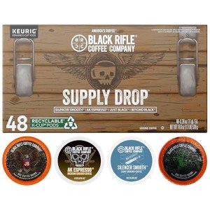 Black Rifle Coffee Company Supply Drop Variety Pack (48 Count of K Cups) - K Cups Coffee Variety Pack - Contains Silencer Smooth, AK Espresso, Just Black, & BeyondBlack KCup Pods