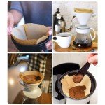 Muztinte #4 Cone Coffee Filters,4 Coffee Filters Paper fits for Pour Over and Drip Coffee Maker, 8-12 Cup,Natural Unbleached,Chlorine Free (100)